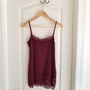 Loft Burgundy Lace Camisole